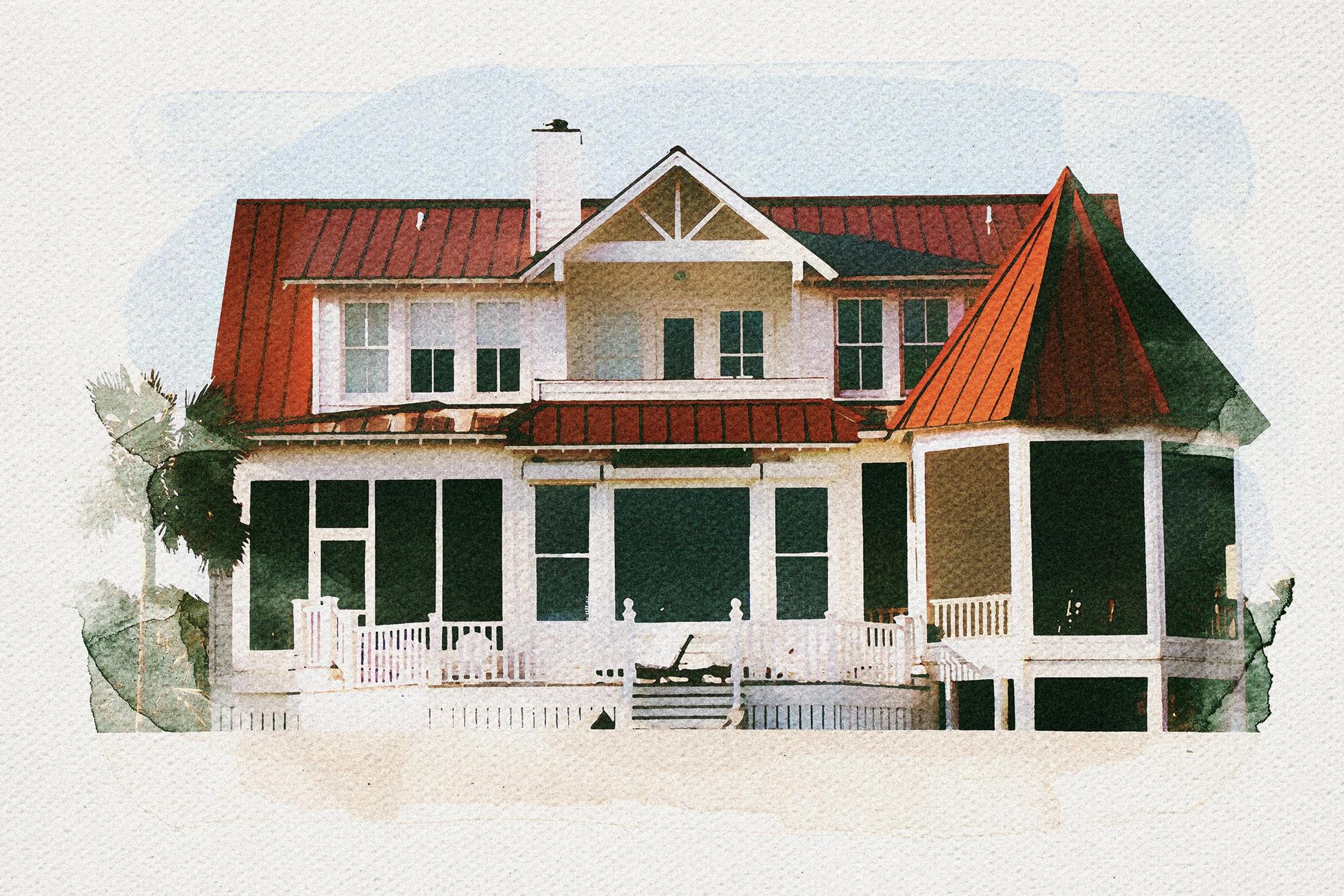 2个（竖版+横版）水彩画湿画风格艺术照片海报杂志封面PSD效果 | Watercolor Photo Template_fpJhxM