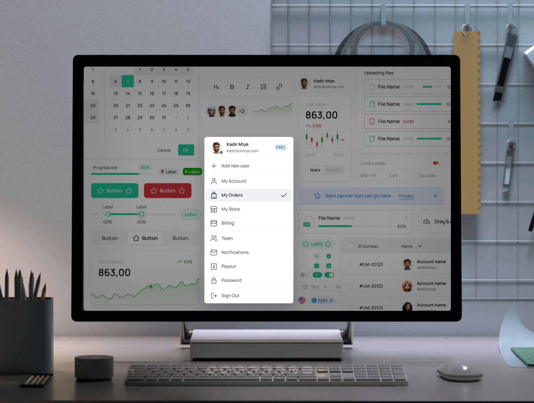 多组件专业级双配色多页面统一风格设计UI系统 | UI Kit & Design System for Figma_Rr9mQM