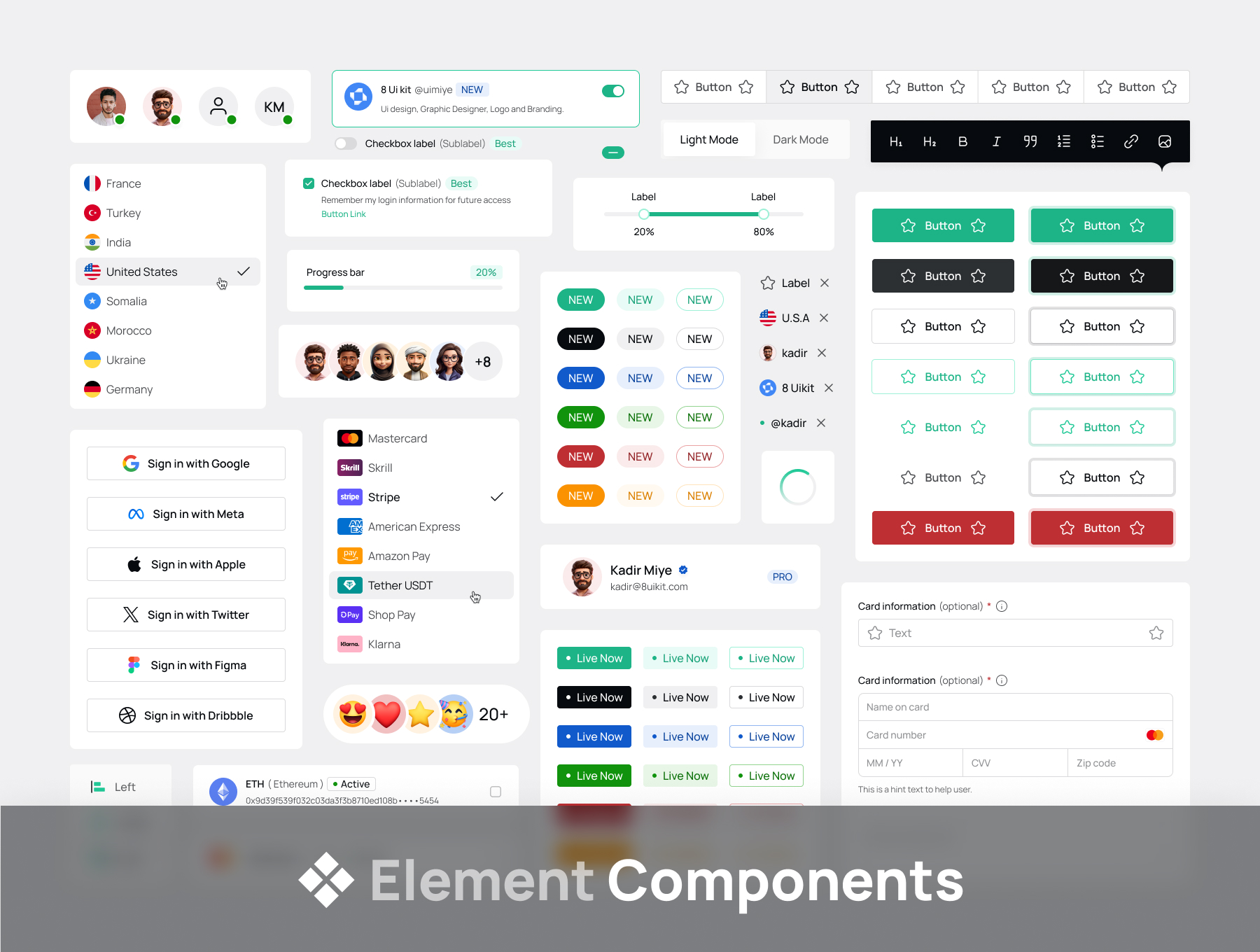 多组件专业级双配色多页面统一风格设计UI系统 | UI Kit & Design System for Figma_6nFBaR