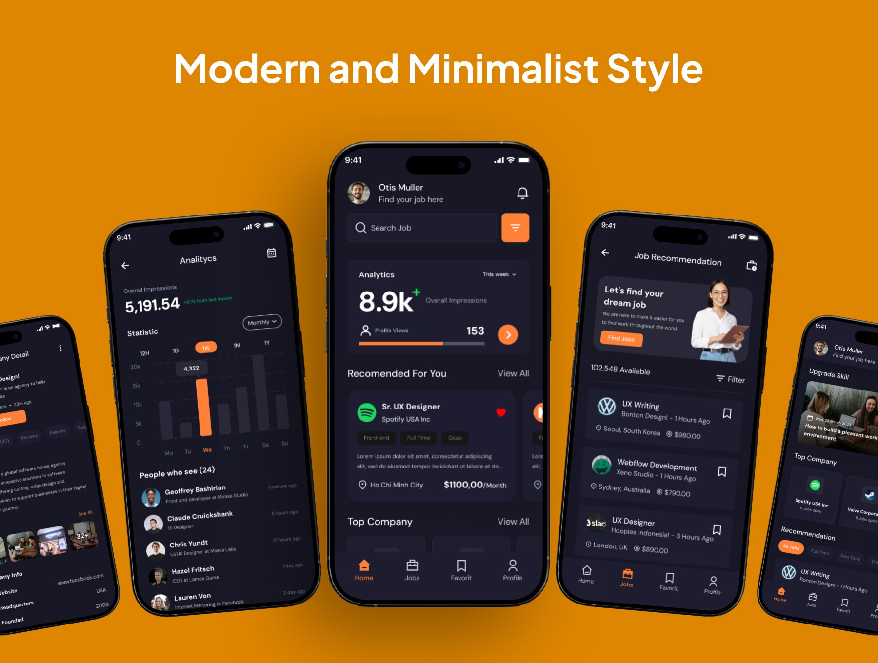 50+屏简约招聘猎头企业招聘求职应用界面套件 | HiredUp - Jobs Seeker App IOS UI Kits_9xWf0r