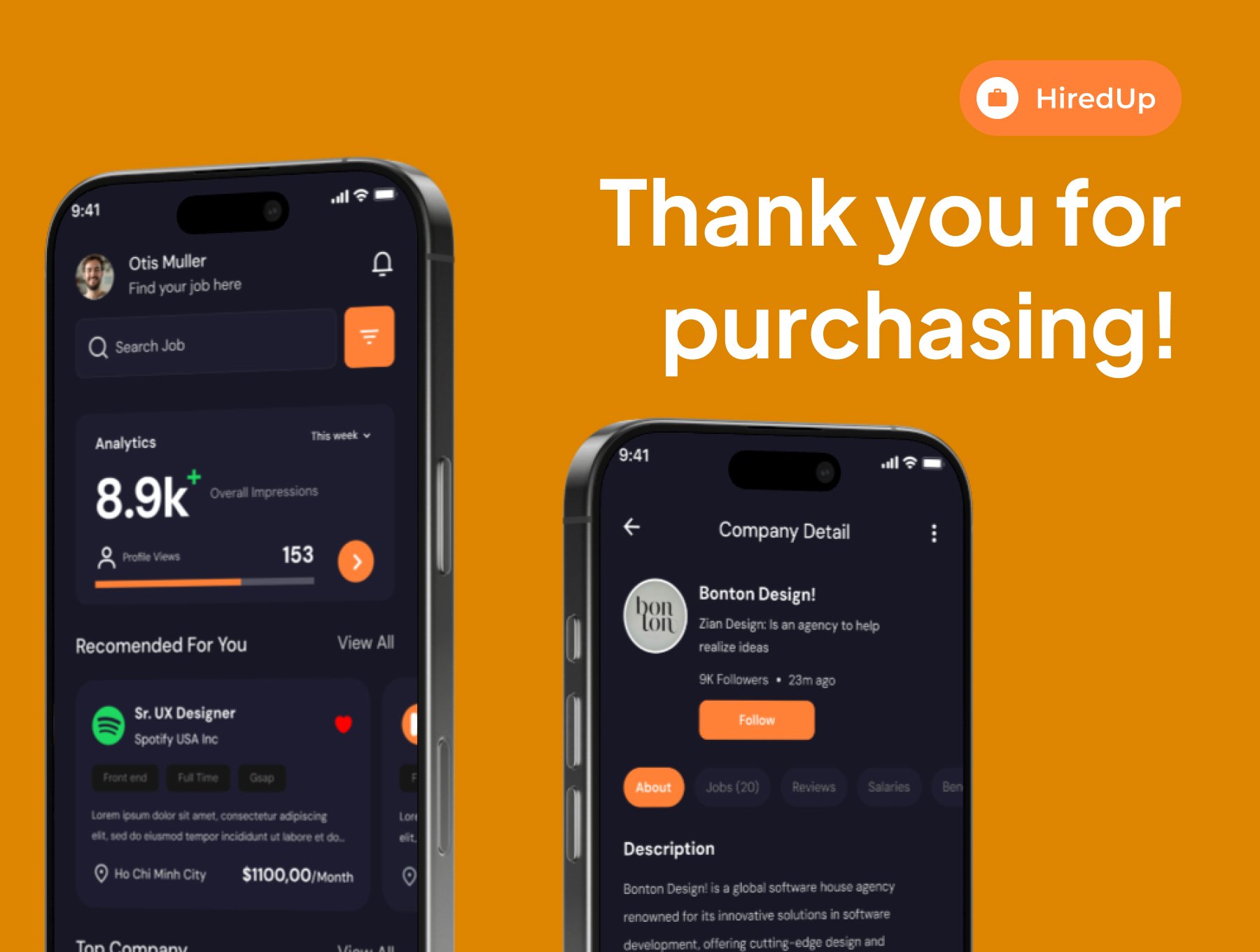 50+屏简约招聘猎头企业招聘求职应用界面套件 | HiredUp - Jobs Seeker App IOS UI Kits_jHPVPf