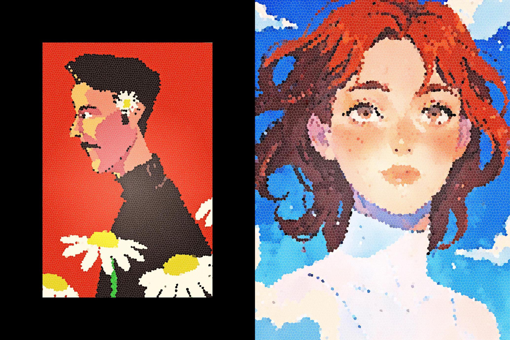 古典彩色颗粒马赛克照片海报杂志特效PSD素材| Color Mosaic Photo Effect_X4QNiU