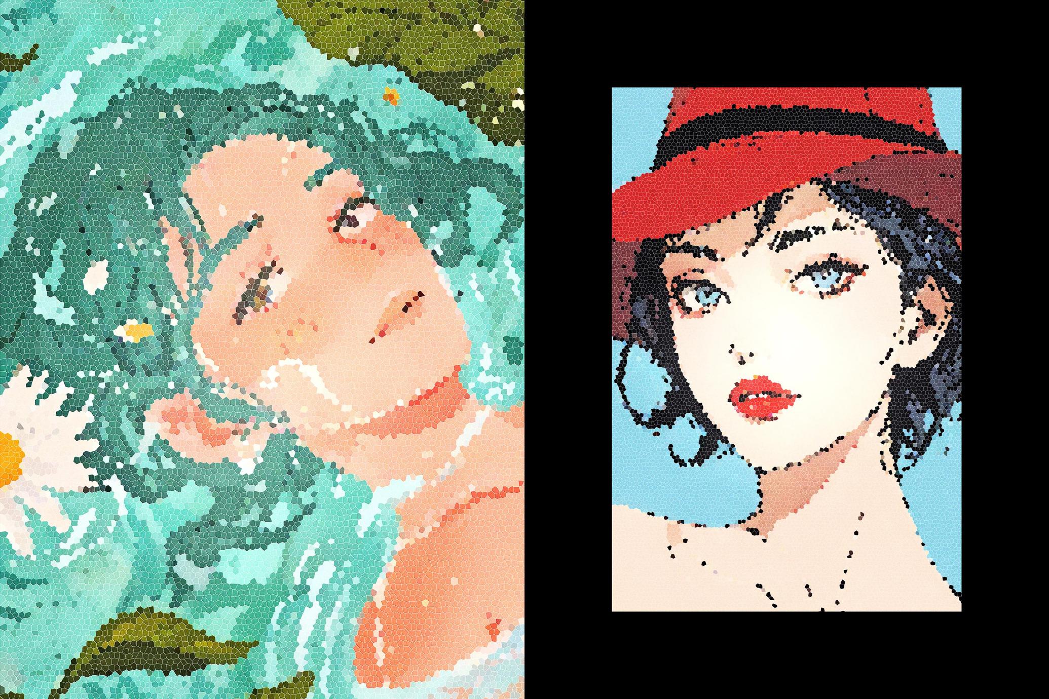 古典彩色颗粒马赛克照片海报杂志特效PSD素材| Color Mosaic Photo Effect_J2LfQH