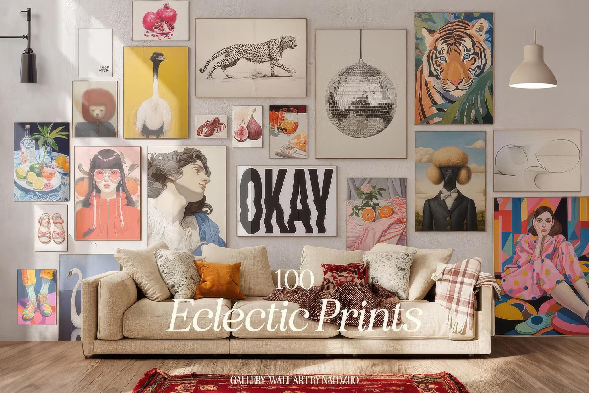 100张复古艺术Tumblr美学时尚绘画画报抽象墙面装饰海报素材 | 100 Eclectic Prints_wl0hl7