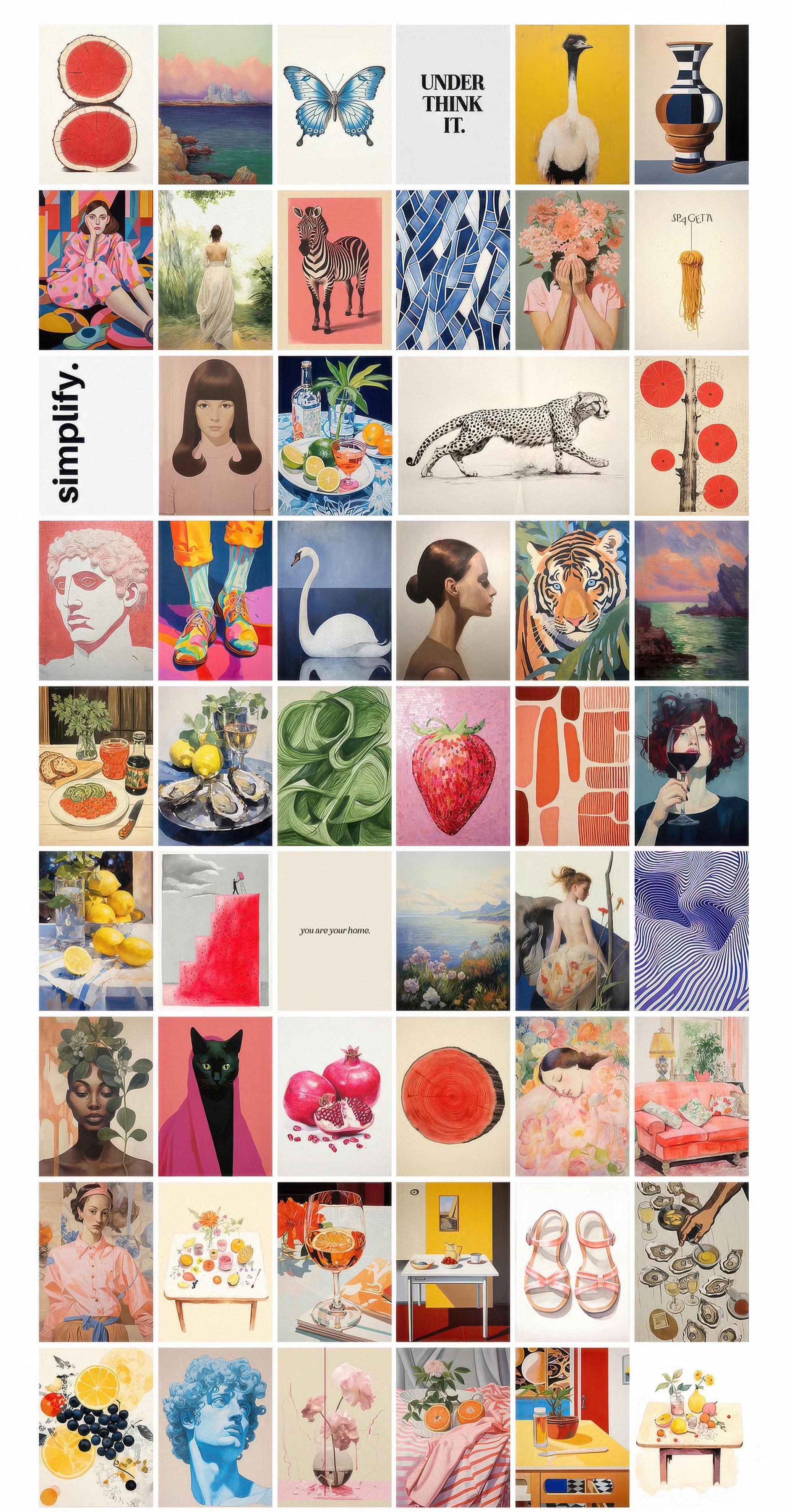100张复古艺术Tumblr美学时尚绘画画报抽象墙面装饰海报素材 | 100 Eclectic Prints_DjasJ8