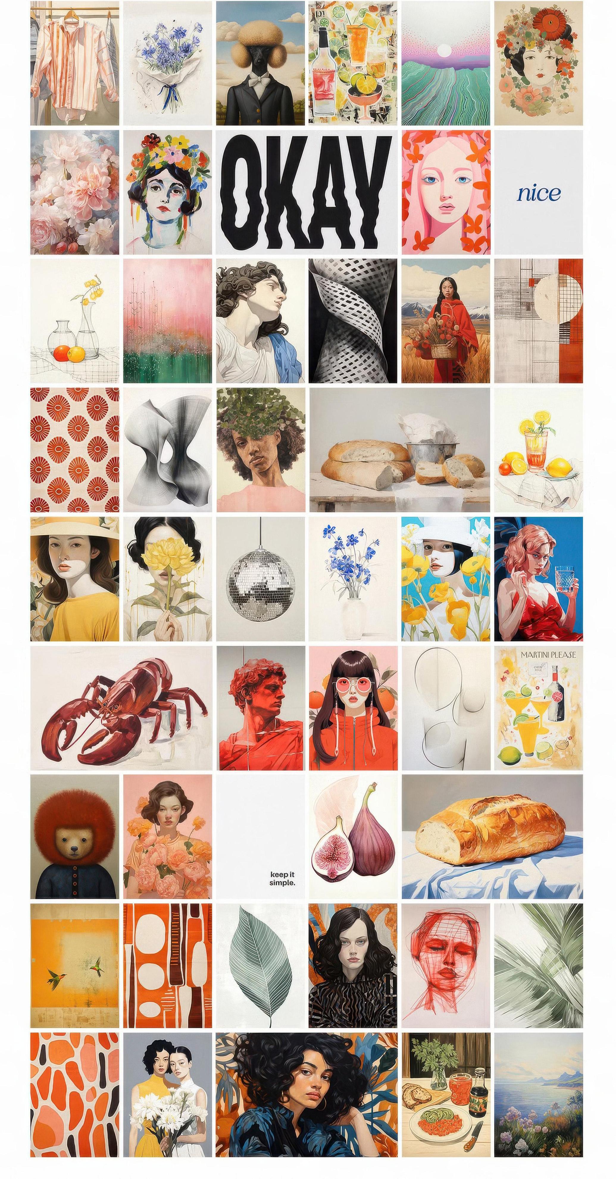 100张复古艺术Tumblr美学时尚绘画画报抽象墙面装饰海报素材 | 100 Eclectic Prints_T4Bgnf