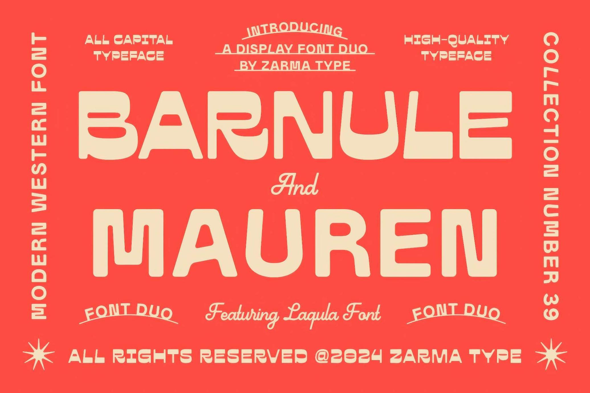 欧美复古怀旧潮流风粗体自由包装品牌字体 | Barnule & Mauren — Western Font Duo_wmcOu0