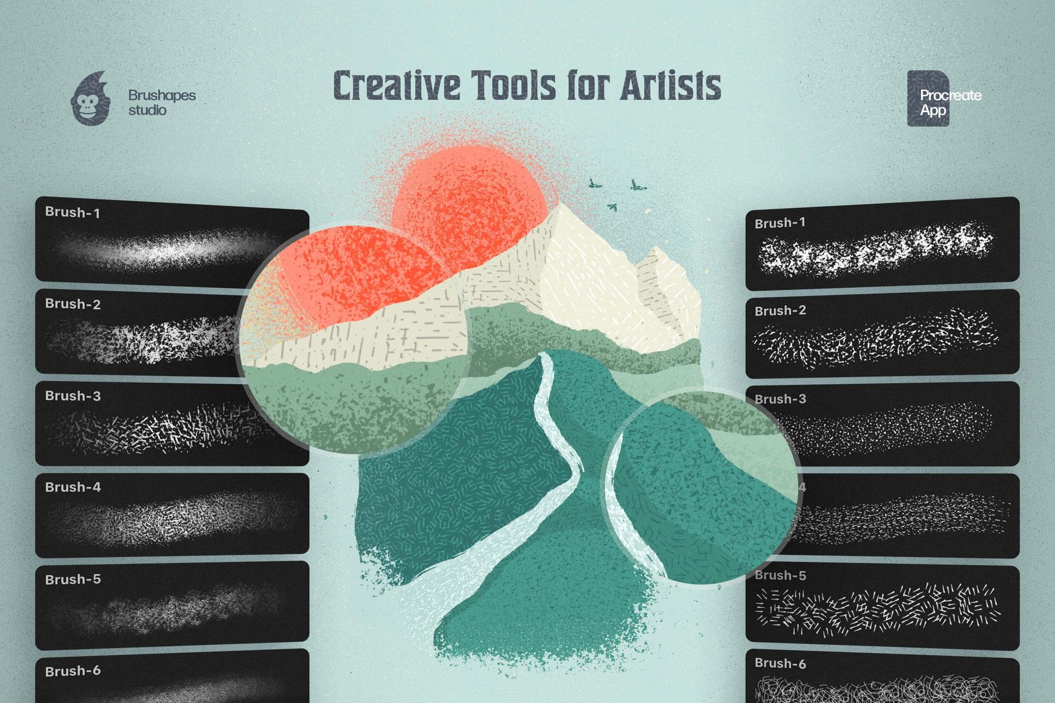 20款经典铅笔柔光涂鸦绘画纹理（支持压感）笔刷 | Texture DJ Brushes for Procreate/affinity/Illustrator/CSP_img_1