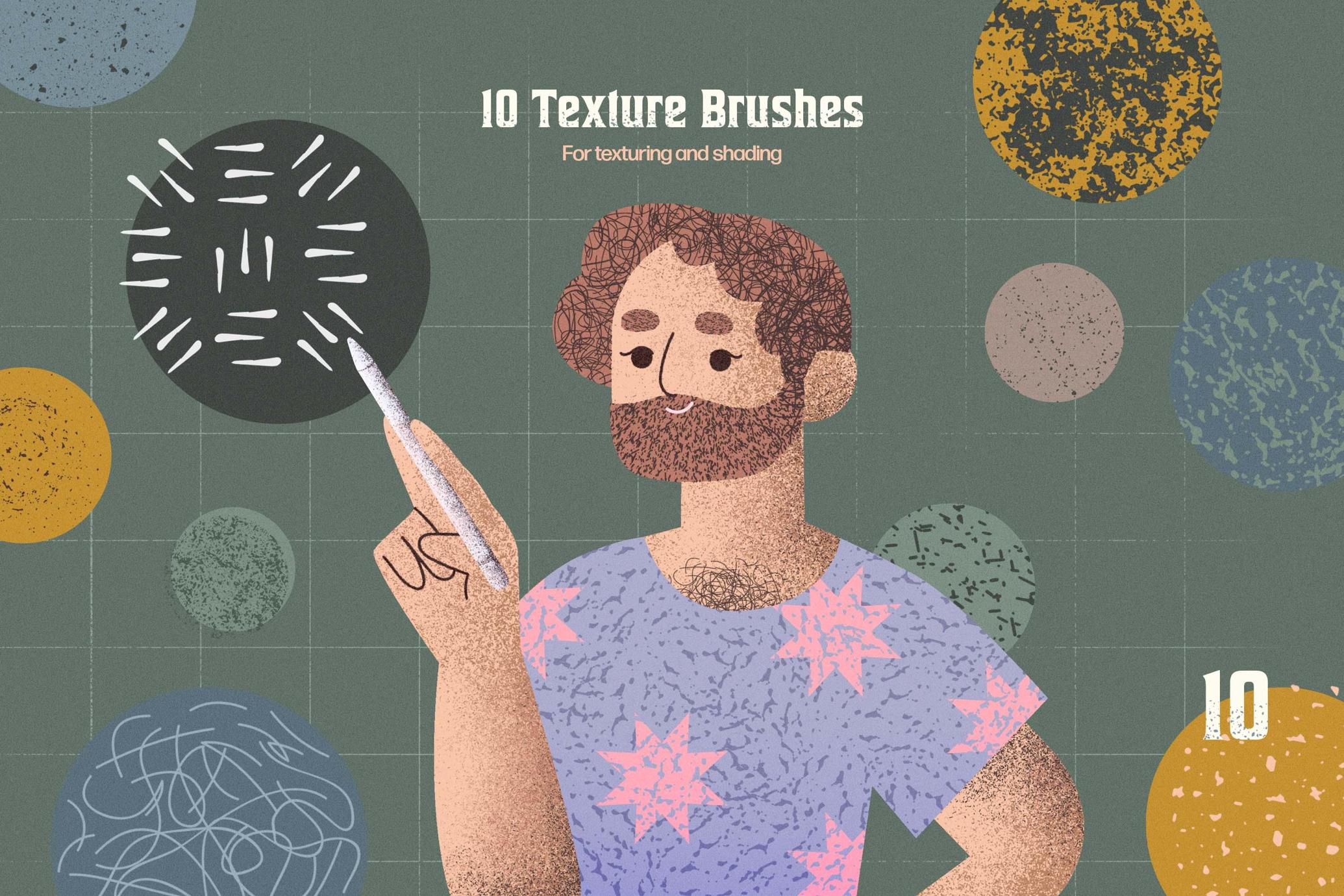 20款经典铅笔柔光涂鸦绘画纹理（支持压感）笔刷 | Texture DJ Brushes for Procreate/affinity/Illustrator/CSP_img_1