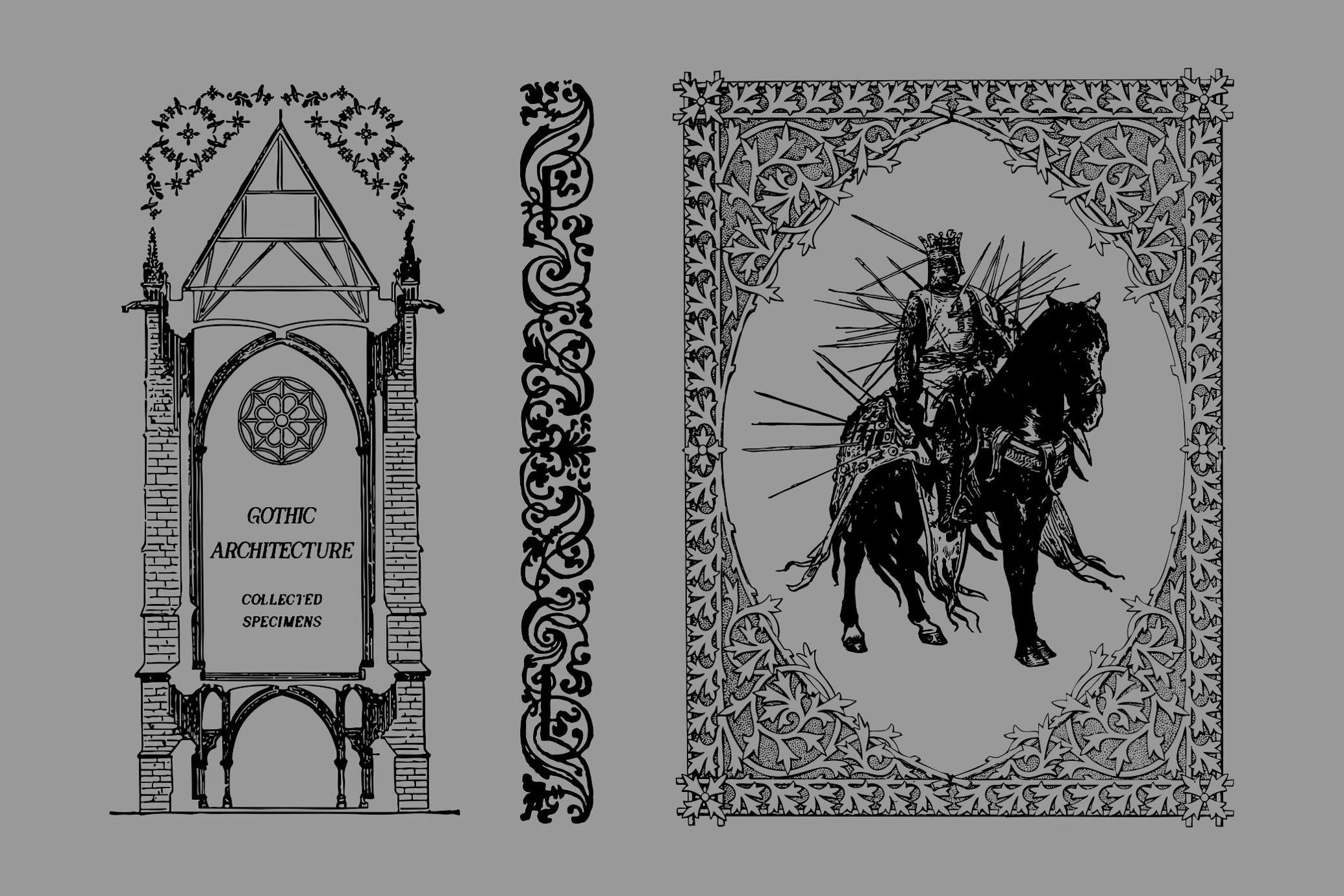 400+款中世纪欧洲古籍骑士建筑门庭武器图腾矢量插画合集 | 400+ Medieval Vectors_yXSg1W