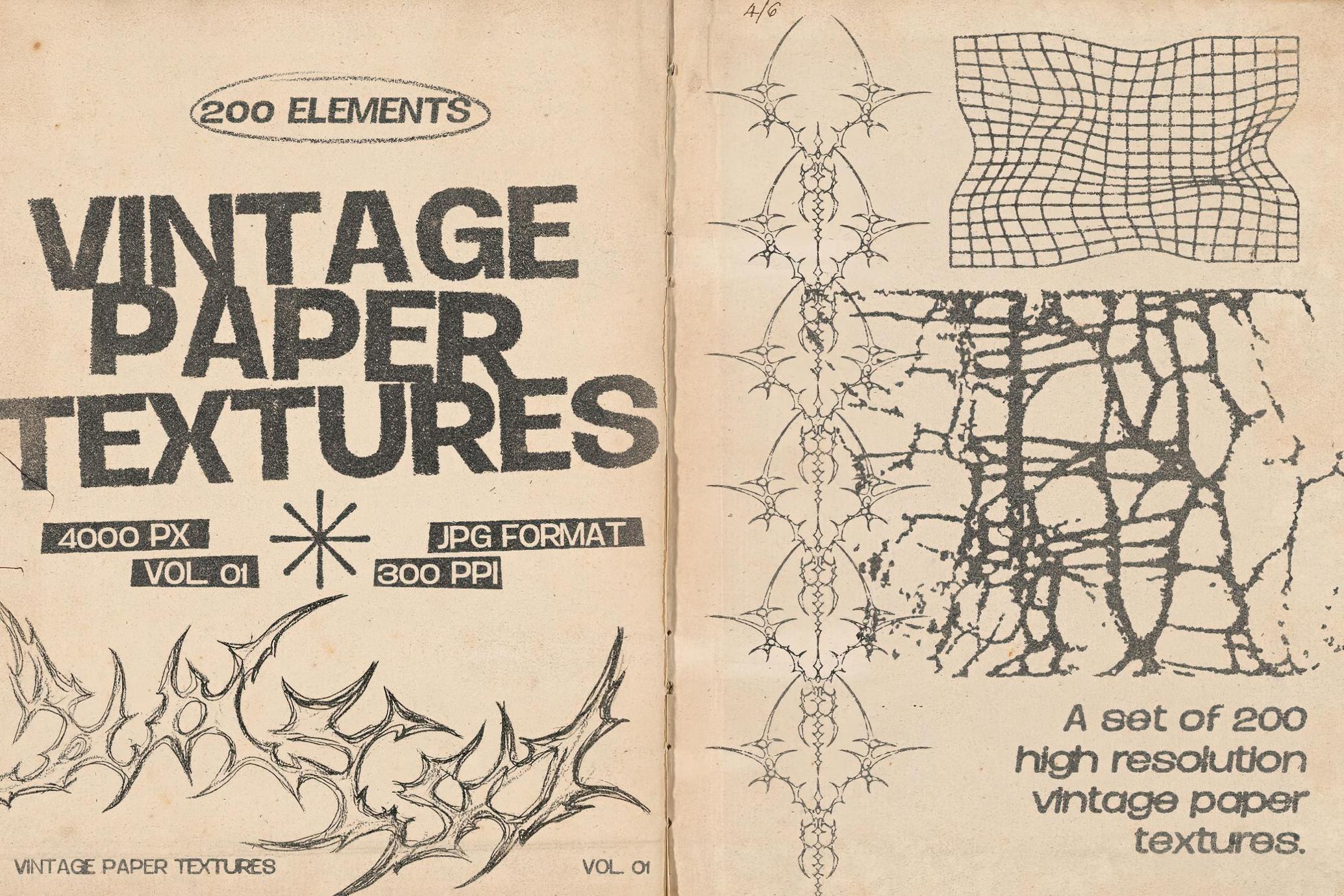 200张中世纪羊皮卷印刷品复古纸张纹理合集 | Vintage Paper Textures_p2AYuK
