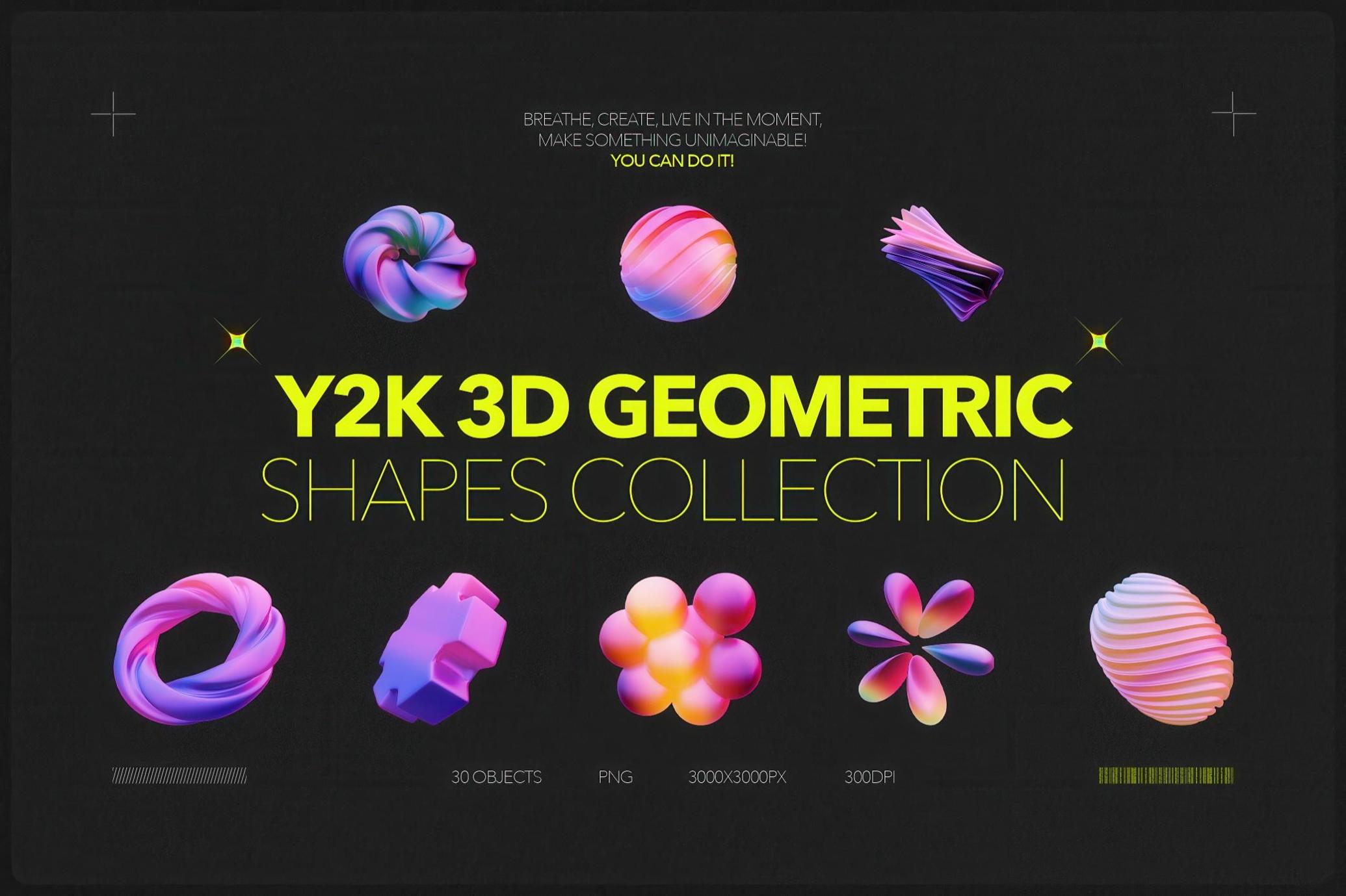 Y2K 3D Geometric Shapes Collection_img_1