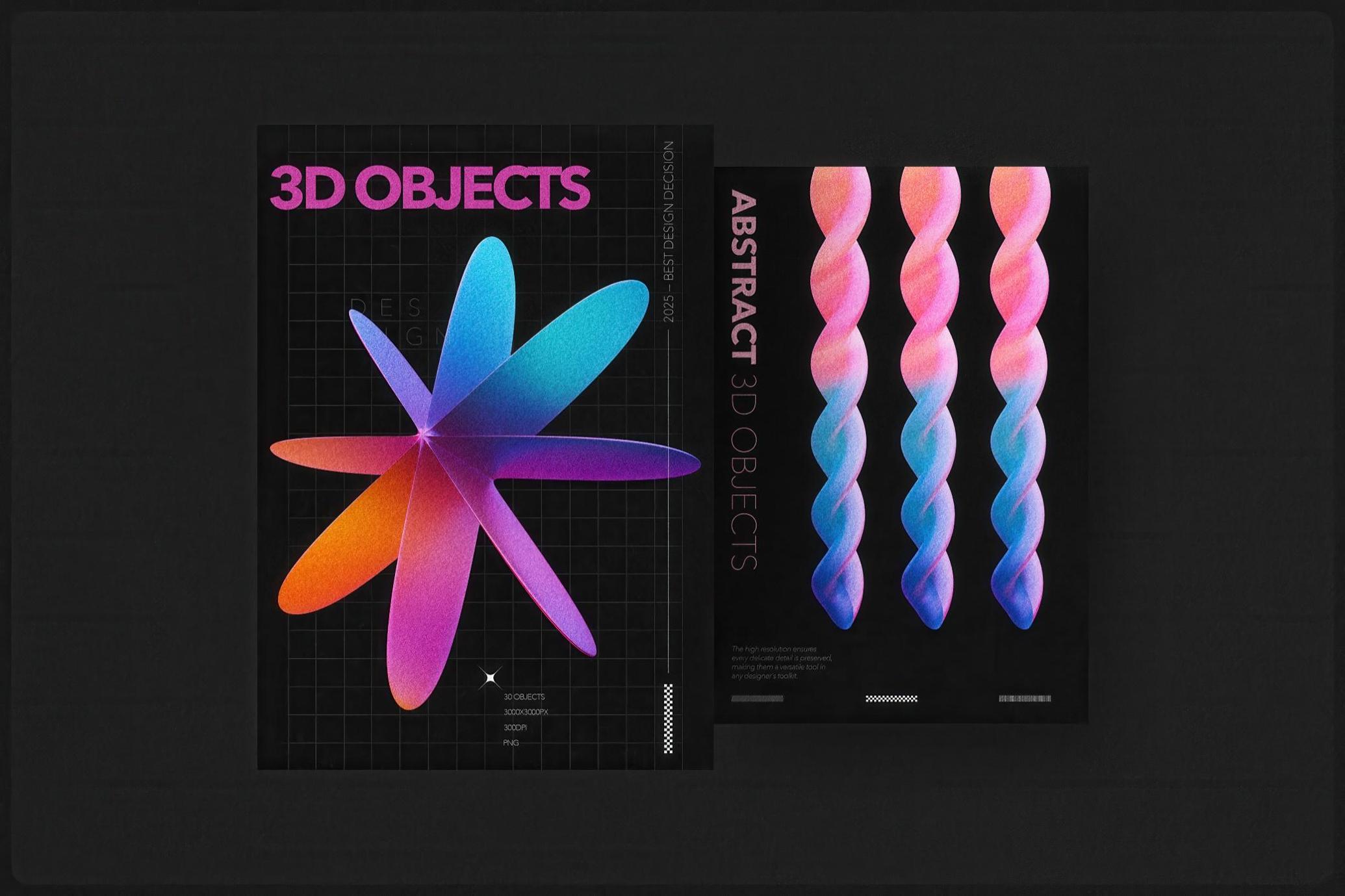 Y2K 3D Geometric Shapes Collection_img_1
