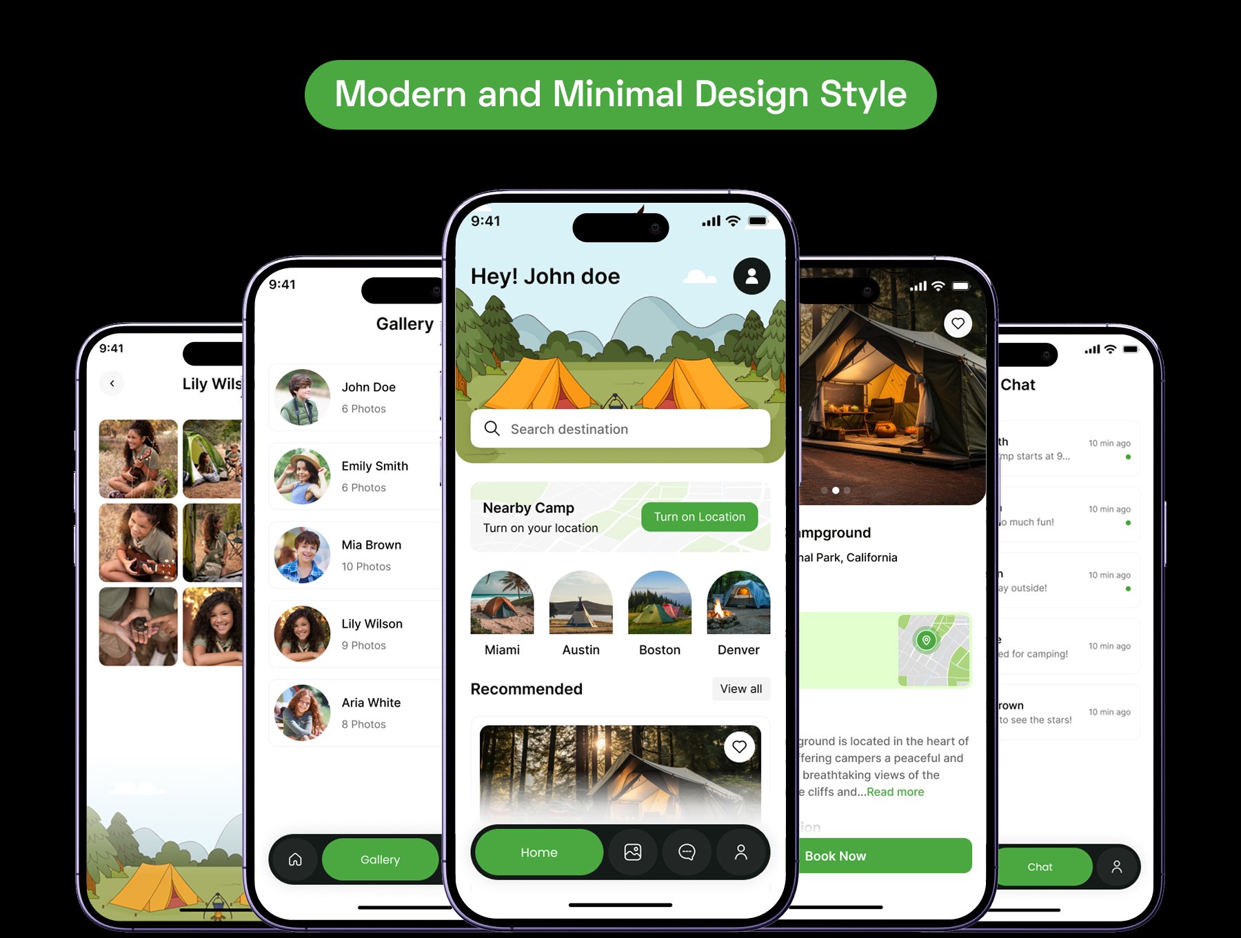 50+屏儿童营地户外活动夏令营与亲子活动预定App UI套件 | Kids Camp Booking App UI Kit_CjW8pD