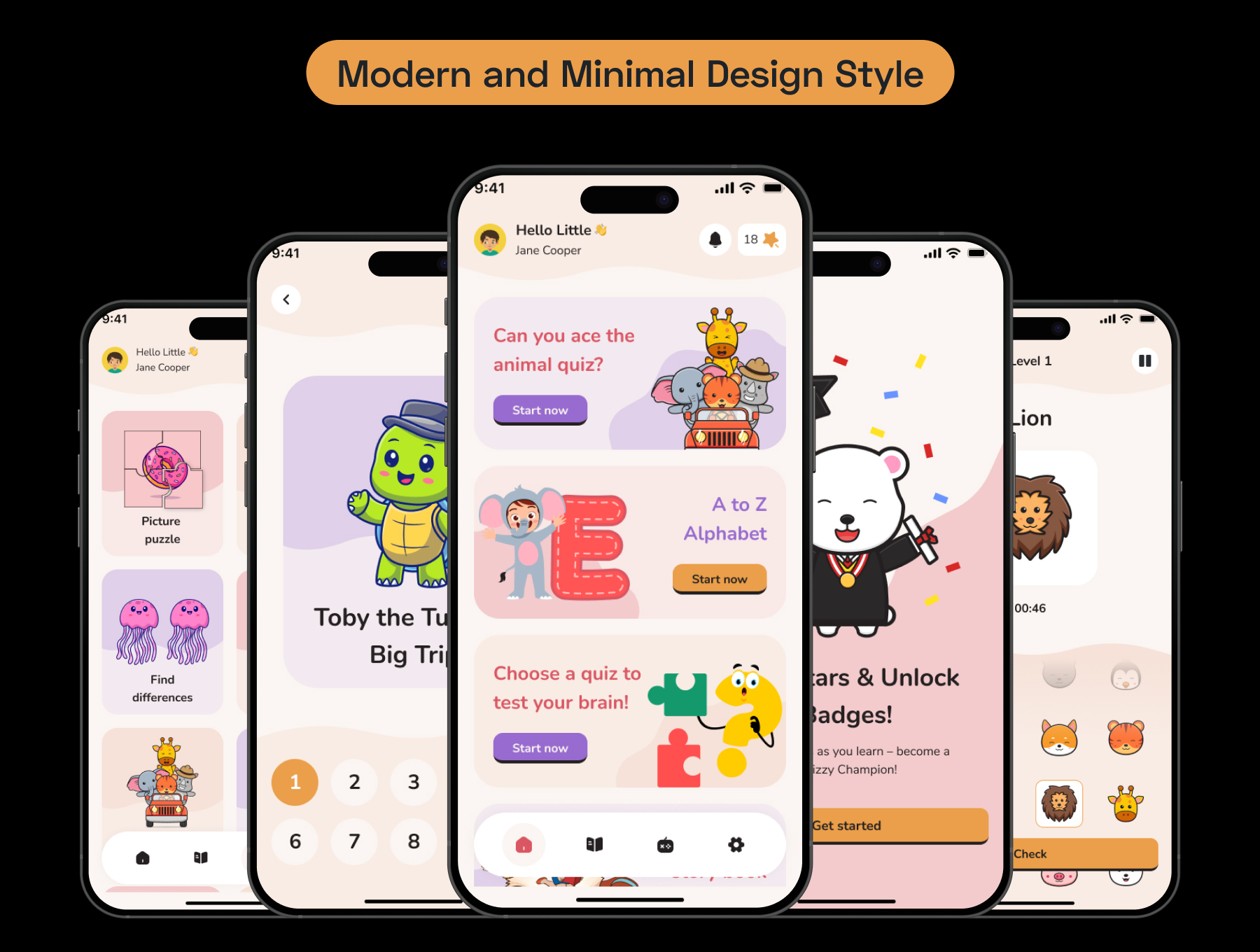 85+屏早教游戏化学习认知开发多彩趣味儿童教育APP界面 | Curio - Kids Learning Game Mobile App UI Kit_e7cU6h