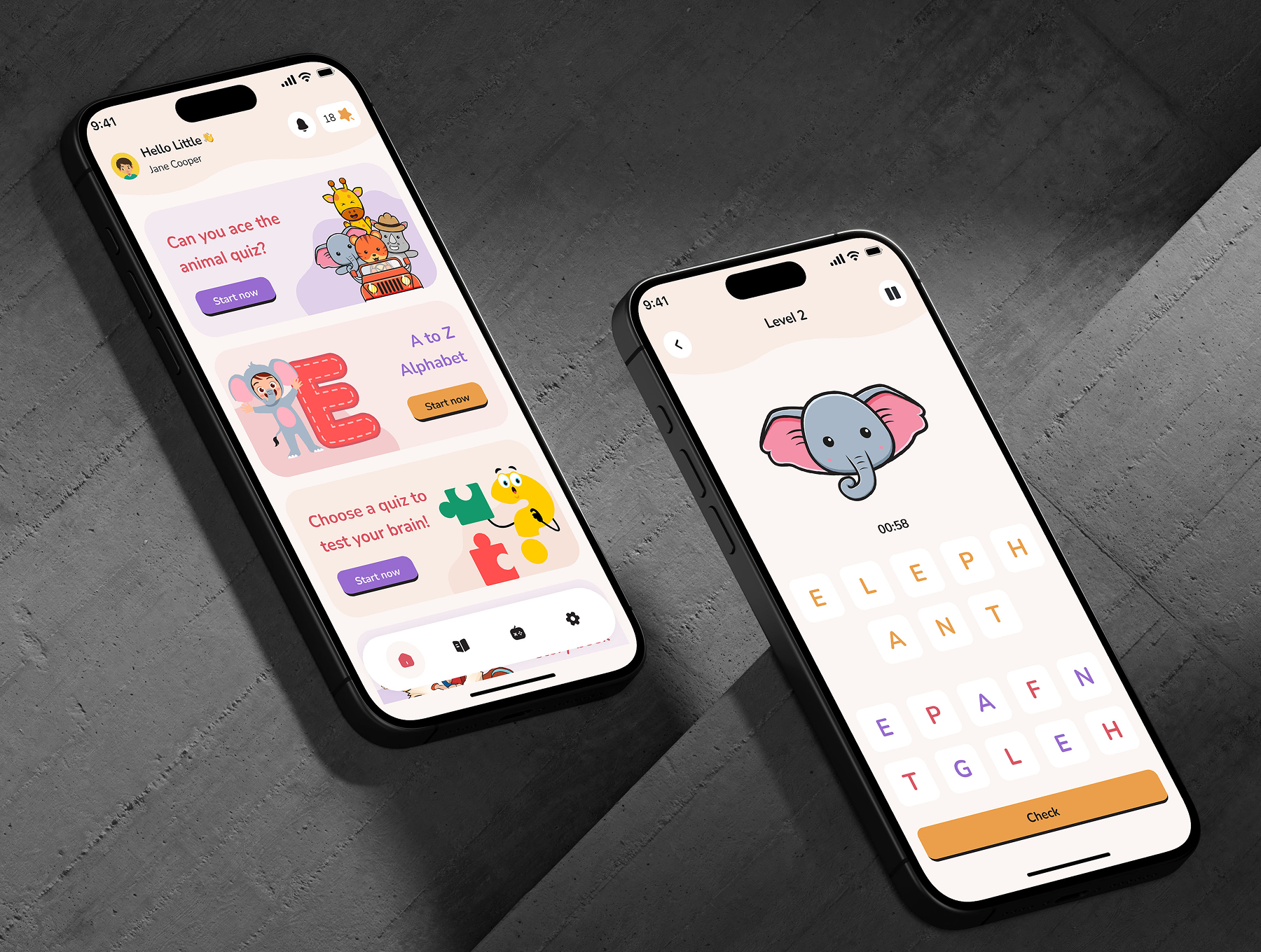 85+屏早教游戏化学习认知开发多彩趣味儿童教育APP界面 | Curio - Kids Learning Game Mobile App UI Kit_gF9uYK