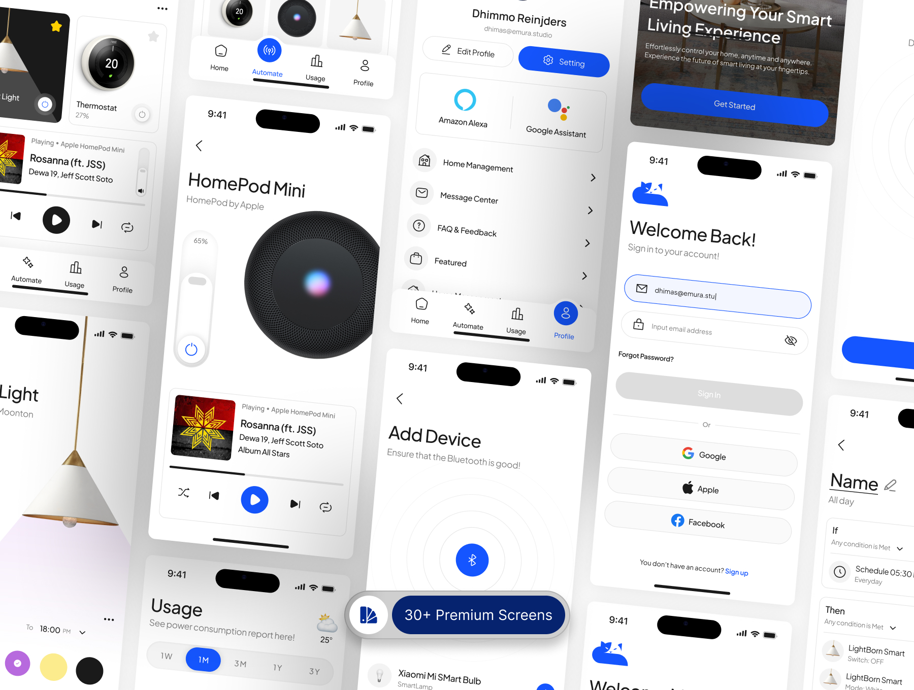 30+屏极简未来高端智能家居设备管理APP UI界面套件 | Domonic – Smart Home App UI Kit_ar2yRZ