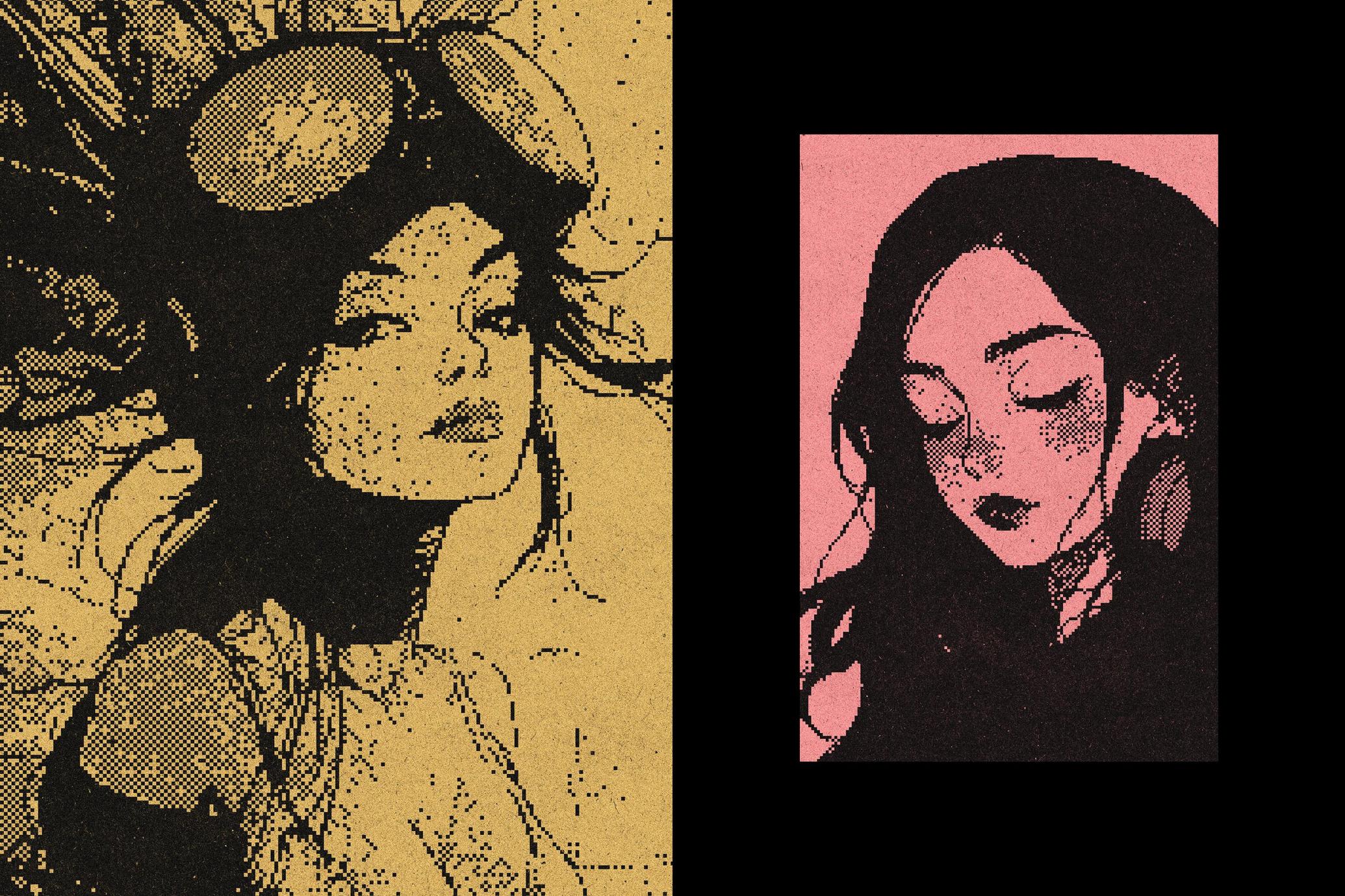 复古像素CRT荧幕噪点污渍海报杂志封面样式模板 | Retro Pixelated Effect_dnVies