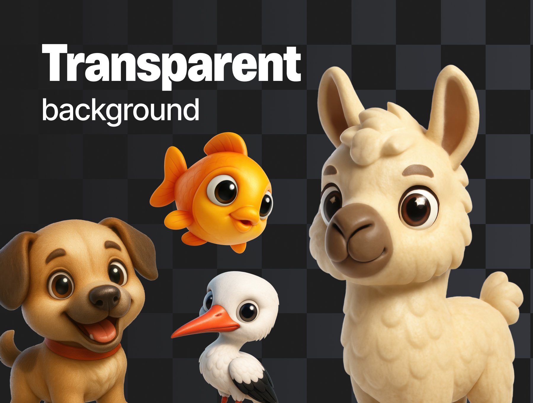 100个可爱卡通萌趣狮子猫头鹰章鱼等3D动物图标  | Animals | 100pcs 3D Icons_H65iNQ