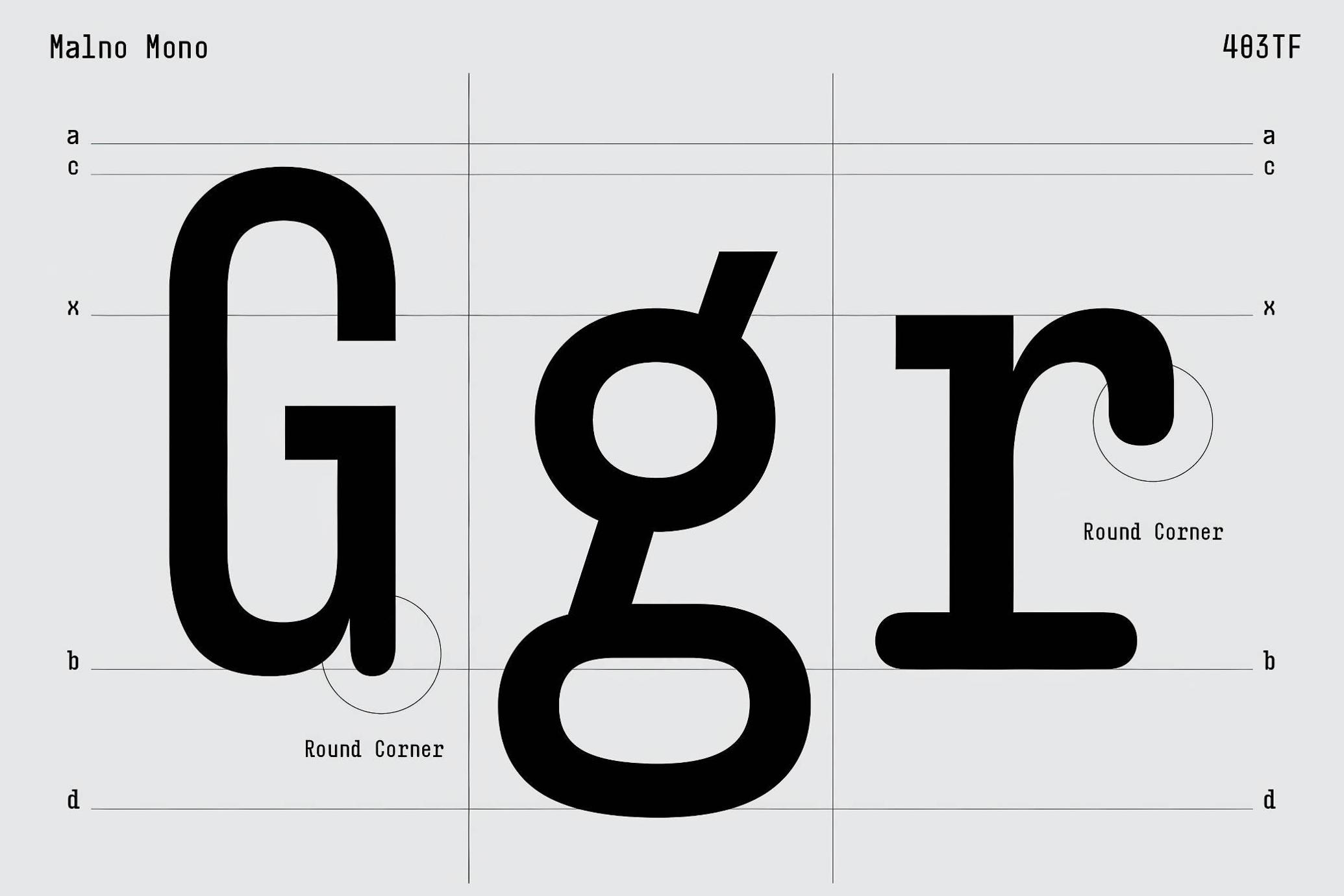   极简未来等宽几何品牌LOGO编程字体推荐 |  403 Malno Mono — Sans Serif Font_920F0I