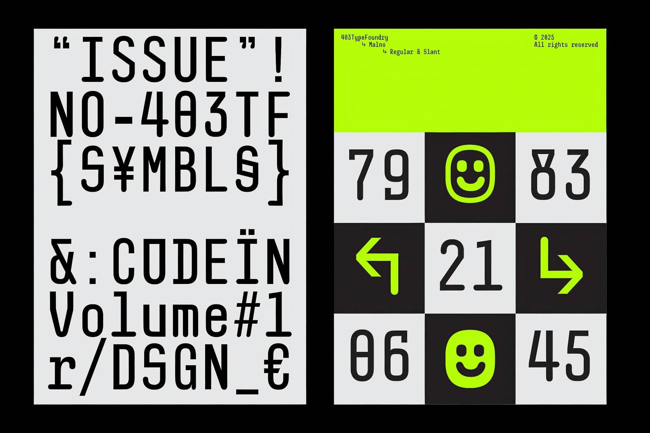  极简未来等宽几何品牌LOGO编程字体推荐 |  403 Malno Mono — Sans Serif Font_hUnyYQ