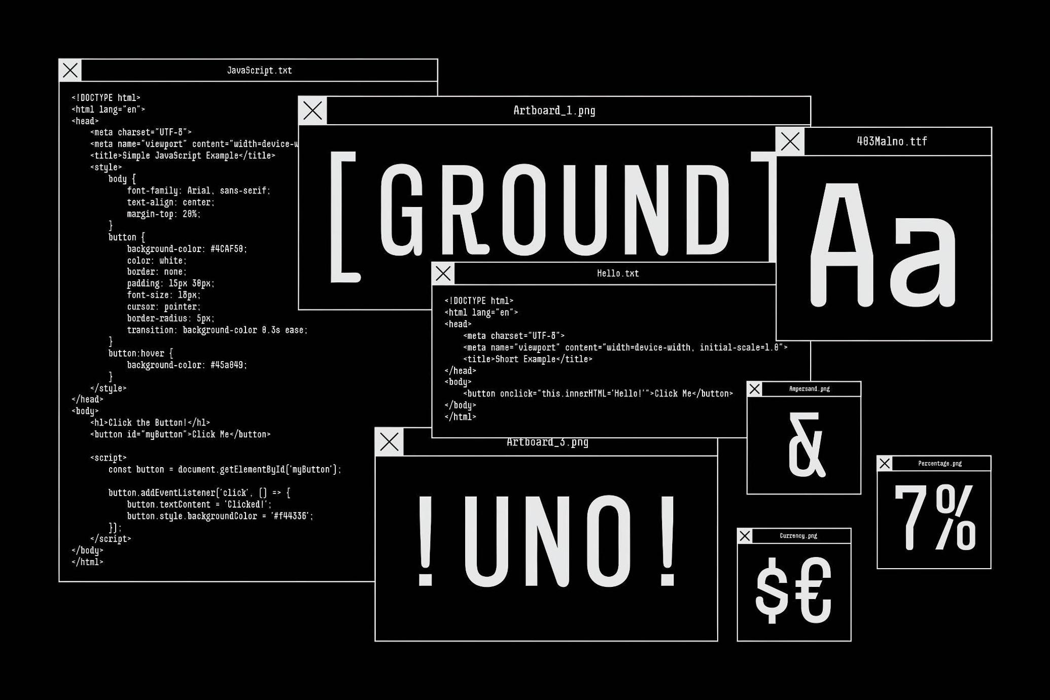   极简未来等宽几何品牌LOGO编程字体推荐 |  403 Malno Mono — Sans Serif Font_pp7J7S