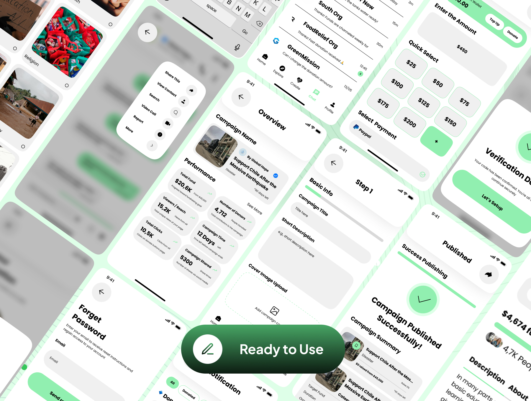 75+屏简约众筹公益捐赠教育灾难援助公益活动APP界面模板 | Fundco - Mobile Crowdfunding App Ui Kit_8dhz7j