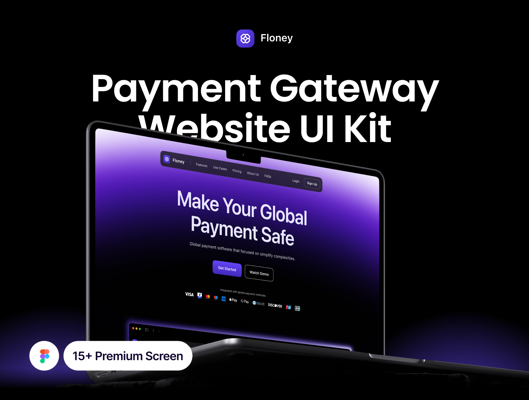 15+页简约专业支付网关金融管理支付软件WEB模板 | Floney - Payment Gateway Website UI KIT_YhwxbO