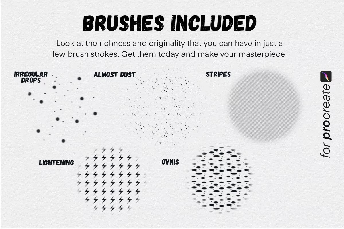 10款日式漫画专用网点Procreate笔刷 | Brushgalaxy - Manga Screentone Brush Set For Procreate _oj1wZf