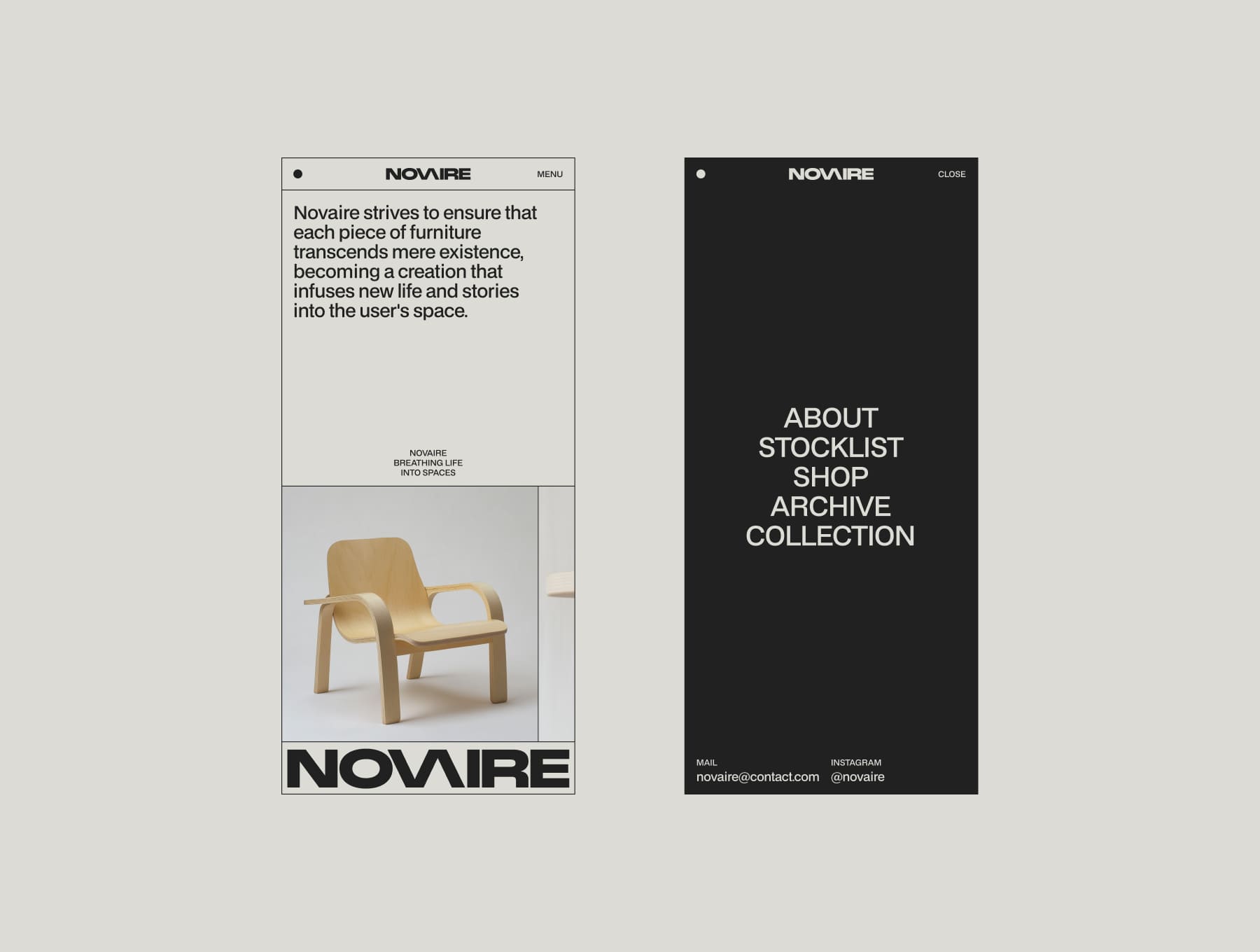 高端现代家具商城室内设计WEB网页Framer模板 | NOVAIRE - Figma website template_z20uMV